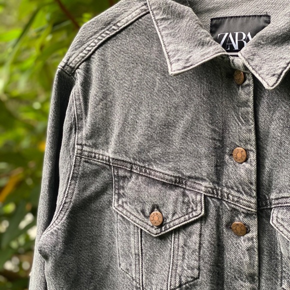 grey denim crop jacket